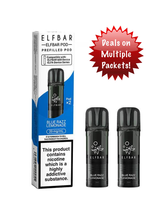 Elf Bar 600 Replacement Pods Blue Razz Lemonade x2 20mg