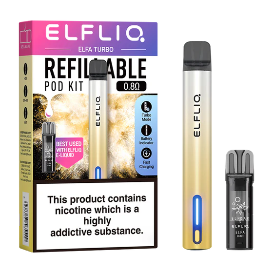 Elfliq Elfa Turbo Vape Kit Aurora Gold 550mAh