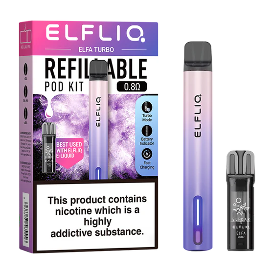 Elfliq Elfa Turbo Vape Kit Aurora Purple 550mAh