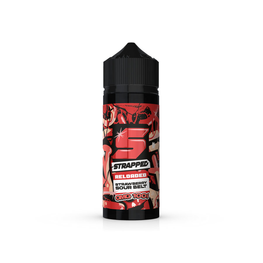 Strapped Reloaded Strawberry Sour Belt 100ml 0mg Shortfill