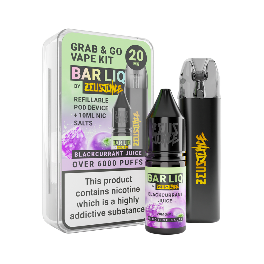 Zeus Grab & Go Kit + 10ml Blackcurrant Juice 20mg