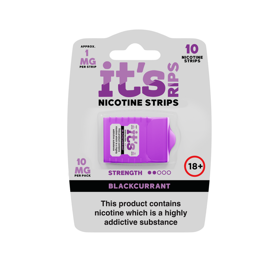 ITS RIPS Nicotine Strips 2mg pack of 10 (20mg) Blackcurrant