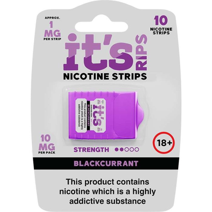 ITS RIPS Nicotine Strips 1mg pack of 10 (10mg) Blackcurrant