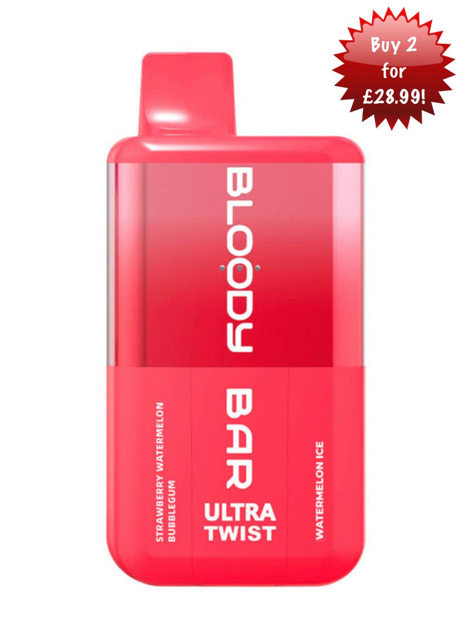Bloody Bar Ultra Twist 20k Strawberry Watermelon Bubblegum & Watermelon Ice