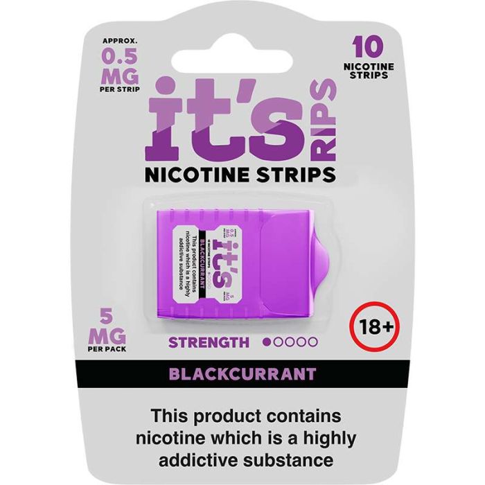 ITS RIPS Nicotine Strips 0.5mg pack of 10 (5mg) Blackcurrant