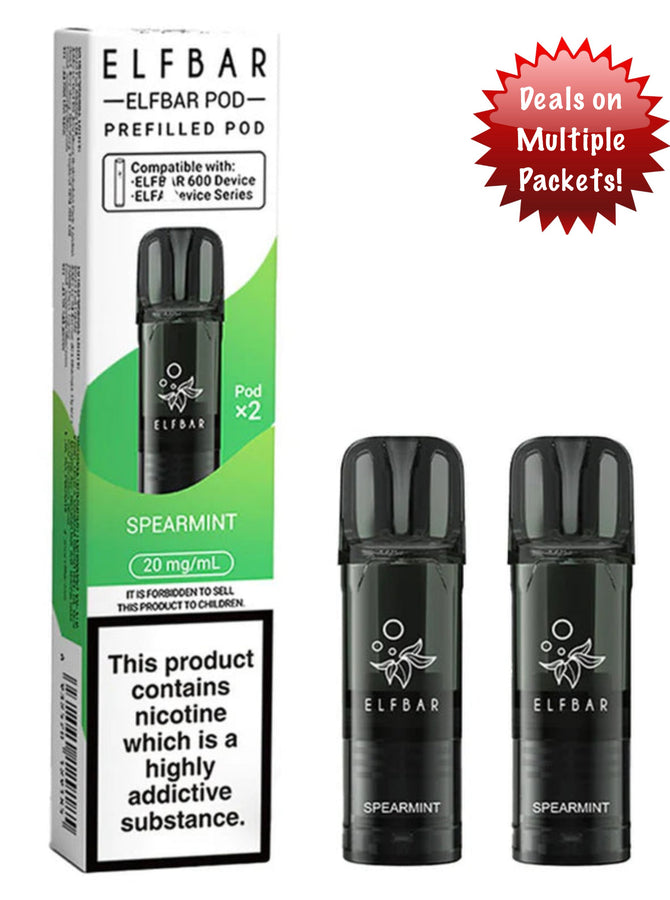 Elf Bar 600 Replacement Pods Spearmint x2 20mg