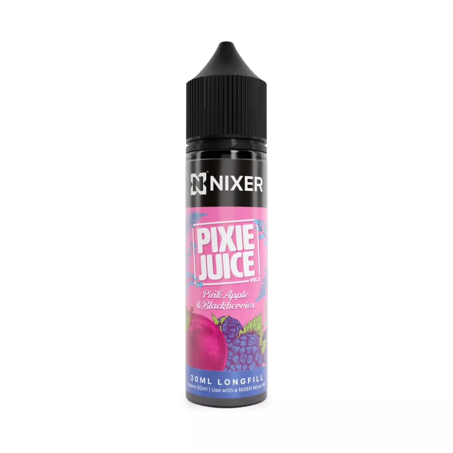 Nixer Pixie Juice Pink Apple & Blackberries 0mg 30ml Longfill