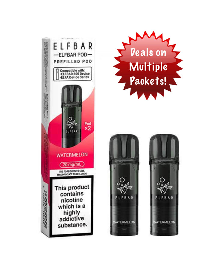 Elf Bar 600 Replacement Pods Watermelon x2 20mg