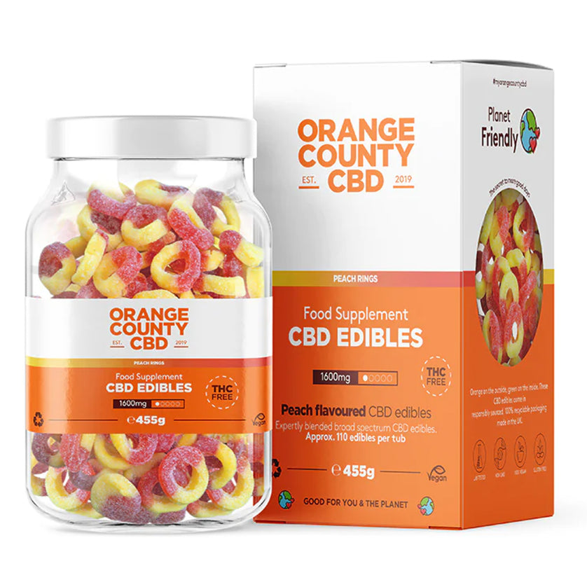 Orange County CBD Fizzy Peach Rings 1600mg – vapesjersey