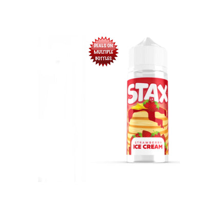 Strapped Stax Strawberry Ice Cream Pancakes 100ml 0mg Shortfill