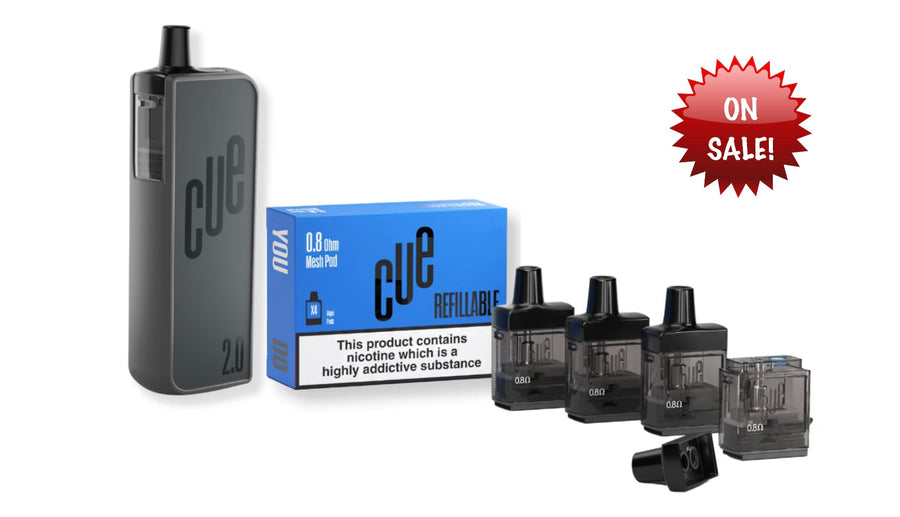 Cue 2.0 Kit Black + 1 Pack of 0.8ohm Pods