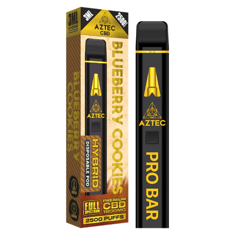 Aztec Pro Bar CBD Disposable Pod Full Spectrum Blueberry Cookies 2500 Puffs 1800mg