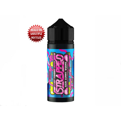 Strapped Sour Gummy Worms 100ml 0mg Shortfill