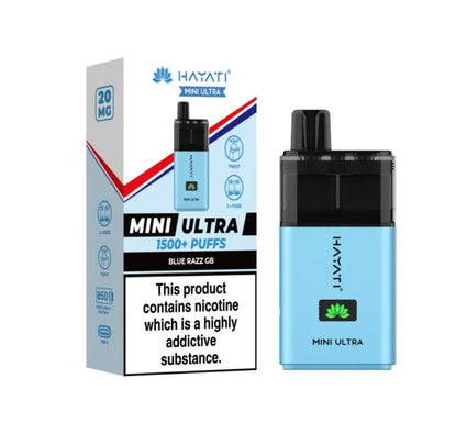 Hayati Mini Ultra 1500 Puffs Blue Razz GB 20mg