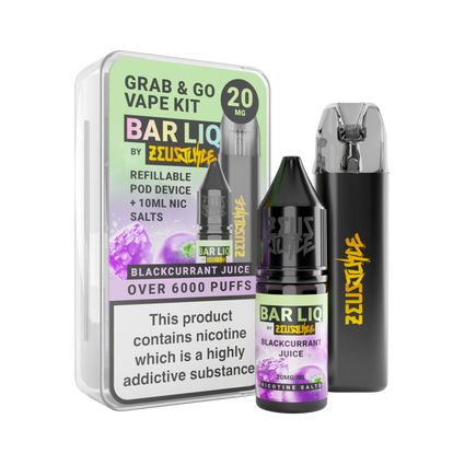 Zeus Grab & Go Kit + 10ml Blackcurrant Juice 20mg