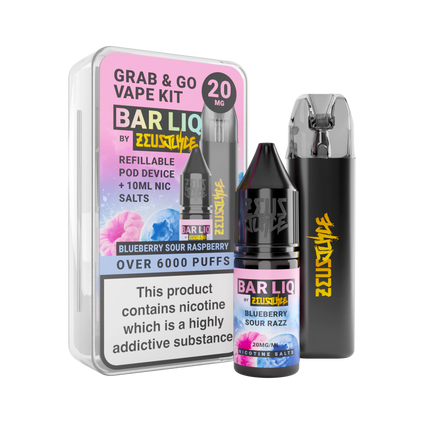Zeus Grab & Go Kit + 10ml Blueberry Sour Razz 20mg