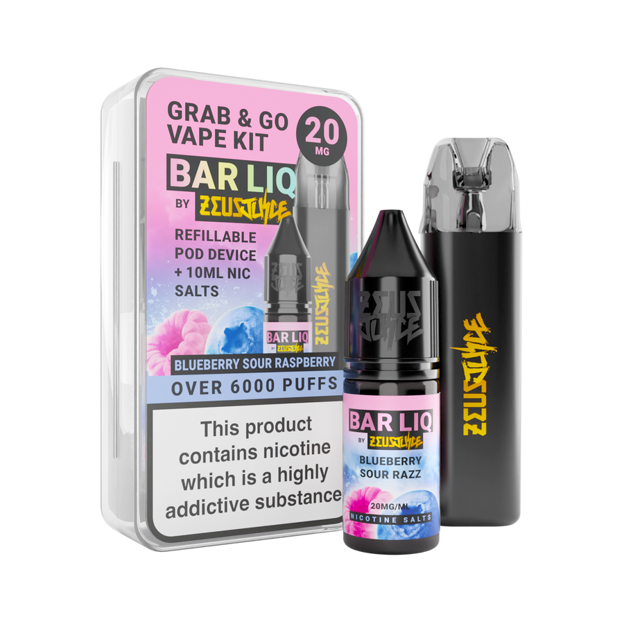 Zeus Grab & Go Kit + 10ml Blueberry Sour Razz 20mg