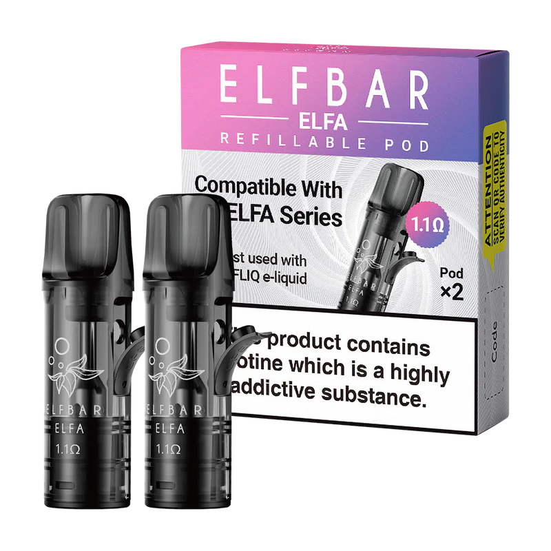 Elfliq Elfa Turbo Refillable Empty Pod x2 1.1ohm vapesjersey Elfliq Elfa Turbo Refillable Empty Pod x2 1.1ohm vapesjersey