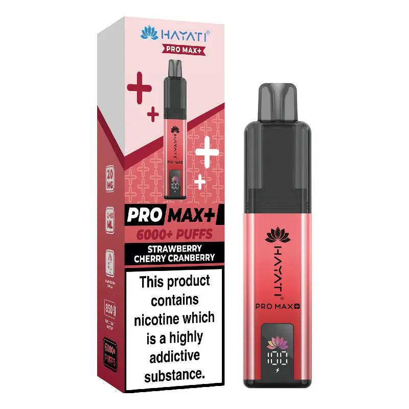 Hayati Pro Max 6000 + Pod Kit Strawberry Cherry Cranberry 20mg