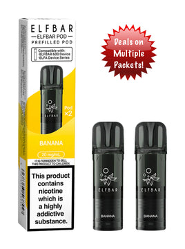 Elf Bar 600 Replacement Pods Banana x2 20mg