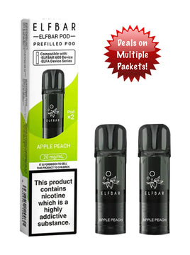Elf Bar 600 Replacement Pods Apple Peach x2 20mg