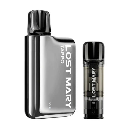 Lost Mary Tappo Silver SS Kit and Strawberry Ice Pod 20mg 750mAh