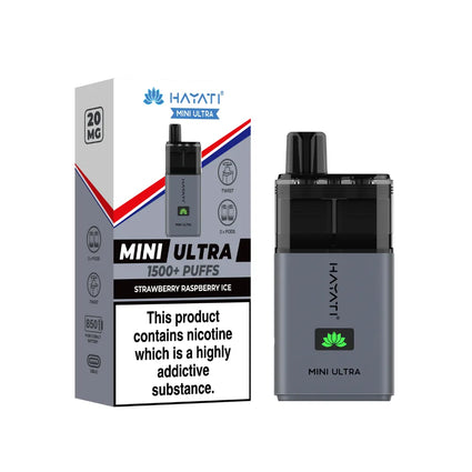 Hayati Mini Ultra 1500 Puffs Strawberry Raspberry Ice 20mg